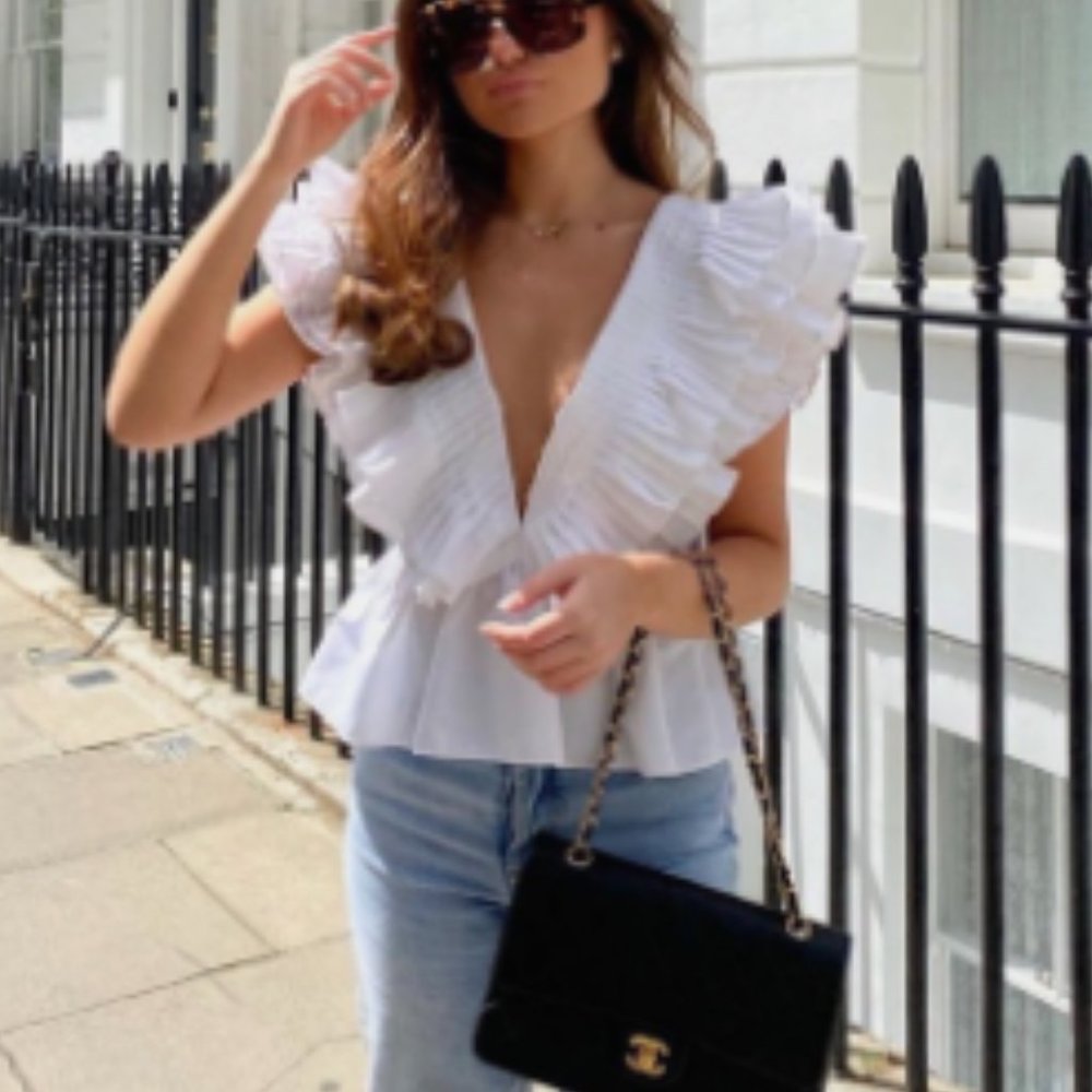 White Ruffle top